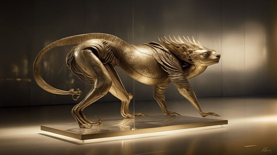 animales fantásticos,selección de originales imágenes,secciones de esculturas figurativas,papel simbólico crucial en la historia del arte,la religión y la filosofía,,bestiarios medievales,seres imaginarios,literatura fantástica