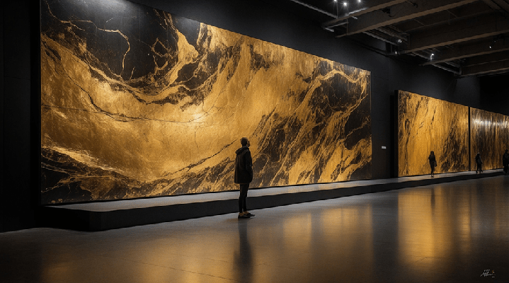 Emergencia estética en la era de la IA,Hibridación humano-máquina en clave dorada,Tecnoestética aplicada al arte digital.,Museo online de arte generativo y simbólico.,Esculturas virtuales en diálogo con algoritmos.,Poéticas visuales de la hibridación tecnológica.,Arte generativo como laboratorio simbólico.,IA creativa como motor de nuevas sensibilidades.,Fusión entre cosmos simbólico y algoritmos.,Prácticas artísticas en la era posthumana.,Sinfonía visual entre minimalismo,caos y luz dorada.,Un museo virtual que reinventa lo clásico con IA y estética dorada.,Contemplación estética que amplía conciencia más allá de lo material.,Conexión visual entre cuerpo humano,abstracción y sensibilidad digital.
