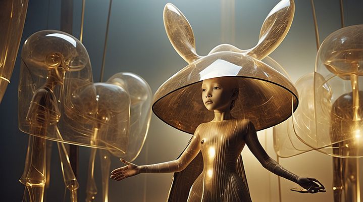 Emergencia estética en la era de la IA,Hibridación humano-máquina en clave dorada,Tecnoestética aplicada al arte digital.,Museo online de arte generativo y simbólico.,Esculturas virtuales en diálogo con algoritmos.,Poéticas visuales de la hibridación tecnológica.,Arte generativo como laboratorio simbólico.,IA creativa como motor de nuevas sensibilidades.,Fusión entre cosmos simbólico y algoritmos.,Prácticas artísticas en la era posthumana.,Sinfonía visual entre minimalismo,caos y luz dorada.,Un museo virtual que reinventa lo clásico con IA y estética dorada.,Contemplación estética que amplía conciencia más allá de lo material.,Conexión visual entre cuerpo humano,abstracción y sensibilidad digital.