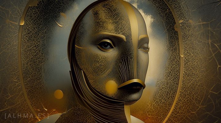 Emergencia estética en la era de la IA,Hibridación humano-máquina en clave dorada,Tecnoestética aplicada al arte digital.,Museo online de arte generativo y simbólico.,Esculturas virtuales en diálogo con algoritmos.,Poéticas visuales de la hibridación tecnológica.,Arte generativo como laboratorio simbólico.,IA creativa como motor de nuevas sensibilidades.,Fusión entre cosmos simbólico y algoritmos.,Prácticas artísticas en la era posthumana.,Sinfonía visual entre minimalismo,caos y luz dorada.,Un museo virtual que reinventa lo clásico con IA y estética dorada.,Contemplación estética que amplía conciencia más allá de lo material.,Conexión visual entre cuerpo humano,abstracción y sensibilidad digital.
